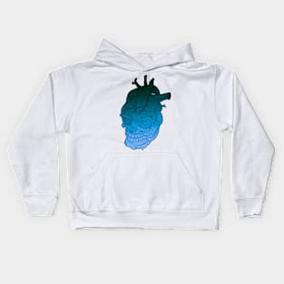 Neo Traditional Heart Skull: Coldhearted Kids Hoodie